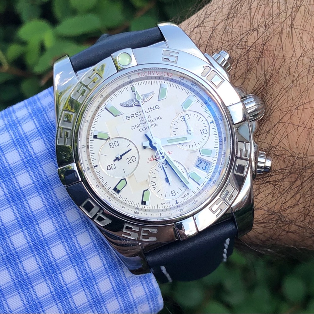 Auth BREITLING Chronomat 41mm White Dial (AB0140)